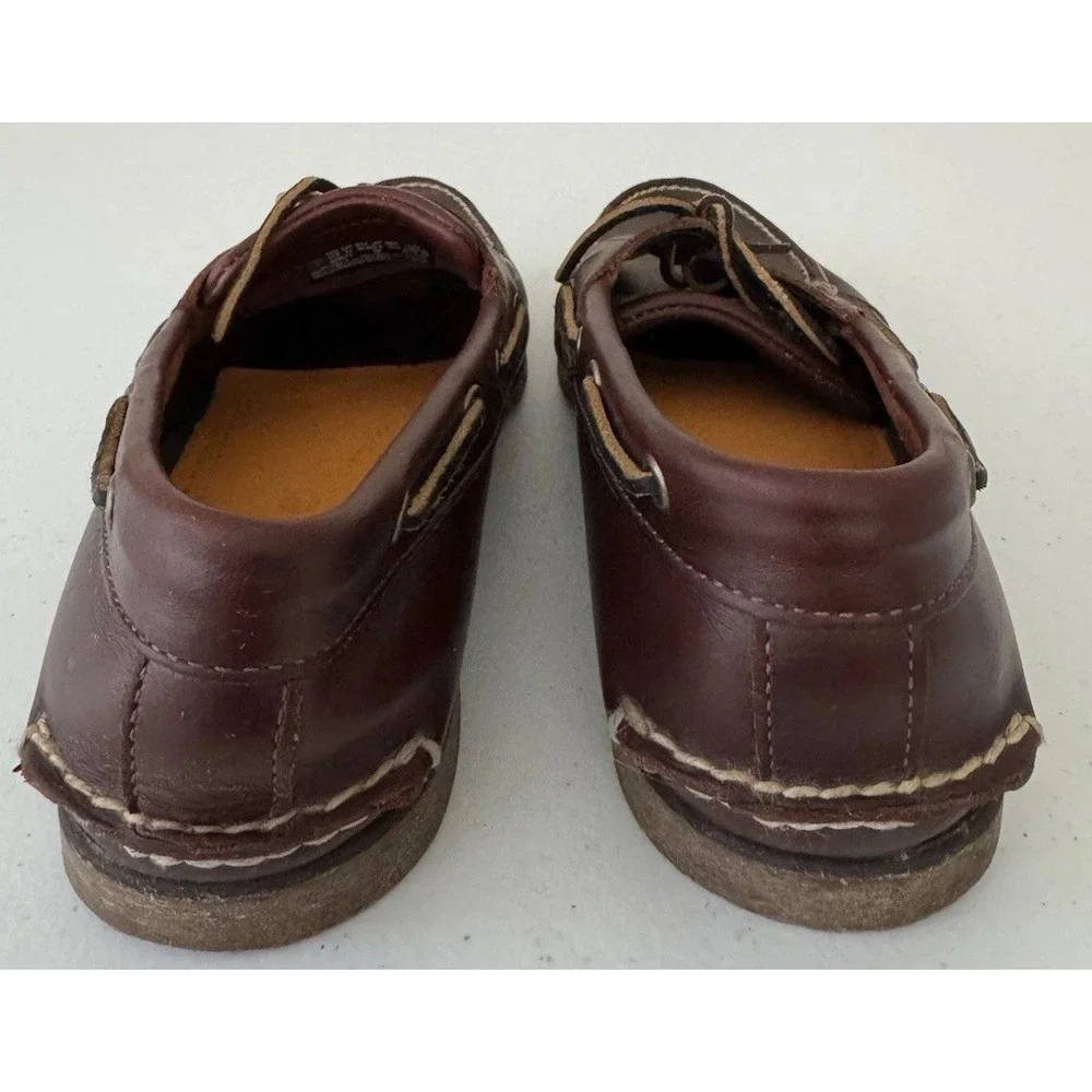 Timberland Men's 11.5 M Classic 2-Eye Boat Shoes Brown Handsewn Leather Nautical